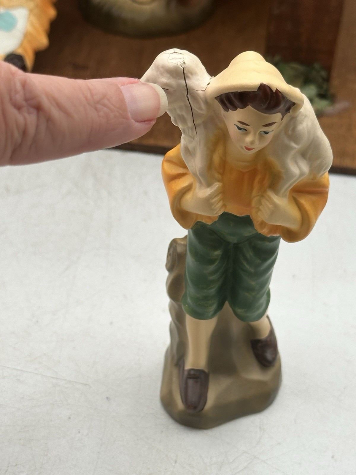 Vintage Hand Painted 11 Piece Nativity Set With Crèche Japan Original Box