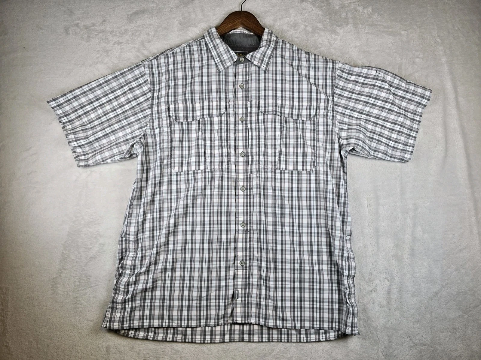 Cabela’s CoolMax Shirt Mens XL Plaid Snap/Button Up Fishing Hiking Outdoor