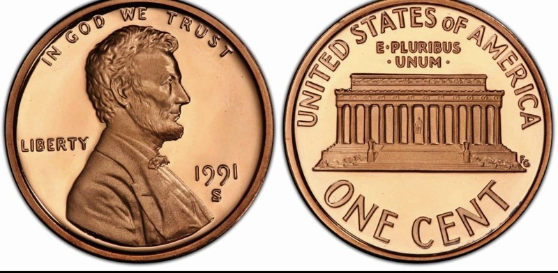 1991-S,proof , Beauty, U.S. Penny. Lots Of Luster ,
