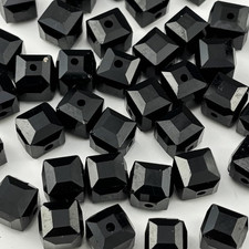 100Pcs 8Mm Cube Crystal Glass Beads for Jewelry Making Faceted Square Crystal Gl