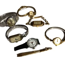 Vintage Watches 2 are 10k Gold Filled 10k RGP Lot of 6 PARTS OR REPAIR SEE PHOTO