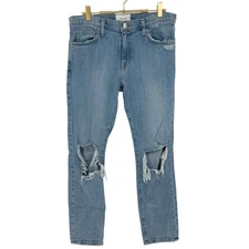 Current Elliott Distressed Light Wash Denim Jeans Women's 27 Slim Fit High Rise