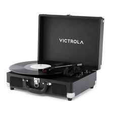 Victrola Journey II Bluetooth Suitcase Turntable Record Player Black RCA 3-Speed