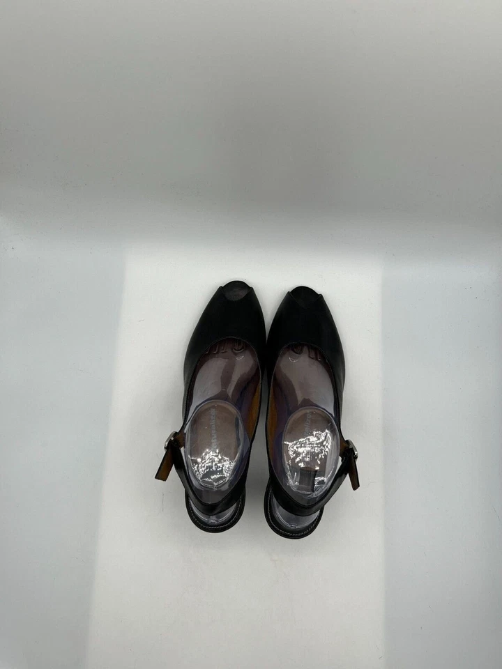 Tacones altos Naturalizer con cordones para mujer talla 9,5 M cuero negro sin cordones punta abierta Foto 4 de 4