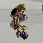 VTG Multi-Color Crystal Pendant Necklace & Matching Clip Earrings - Gorgeous! — photo 9