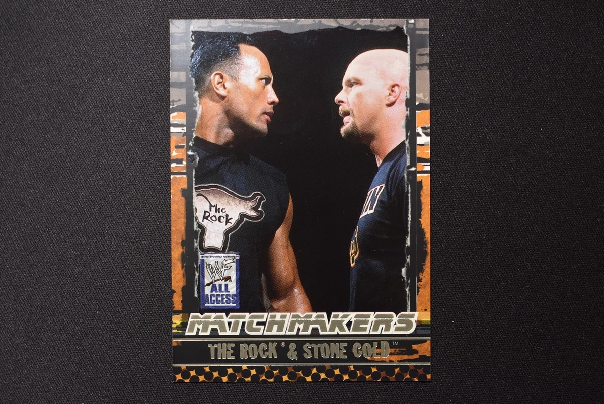 2002 Fleer WWF All Access - Matchmakers Steve Austin, The Rock #9