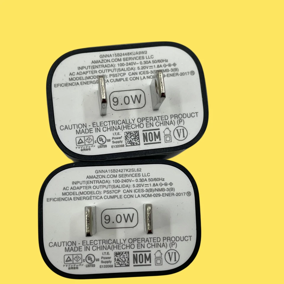 x2 Open Box Original Amazon 9W PS57CP USB Charger Power Adapter #4913 z65b262 - Image 2 of 4