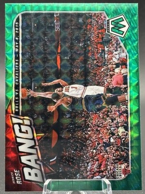 2020-21 Panini Mosaic Bang! Derrick Rose #5 Bulls, Green Reactive