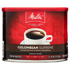 Melitta Colombian Supreme Ground Coffee, 22 oz 7.53 per pound