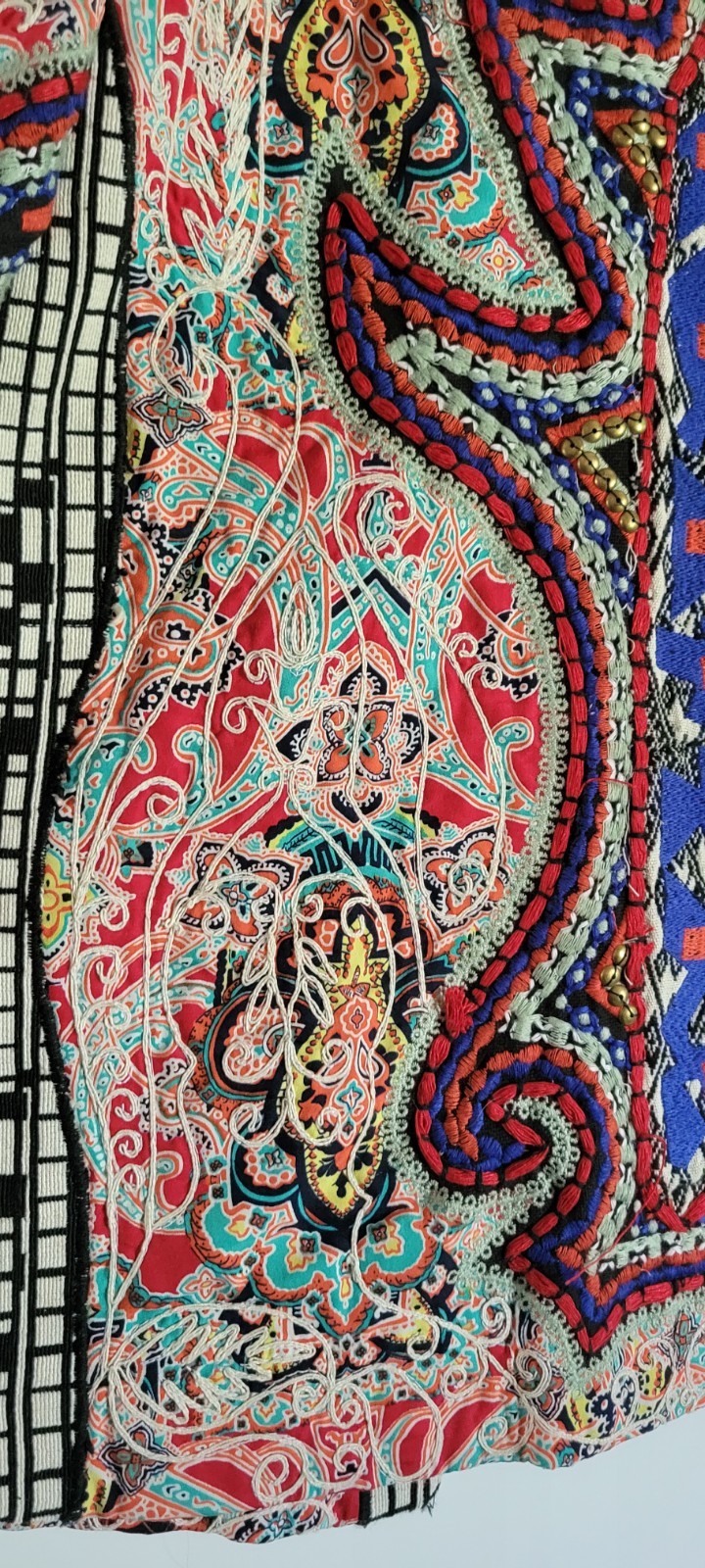 ZARA Beaded Patchwork Jacket Embroidered Indie Ar… - image 8