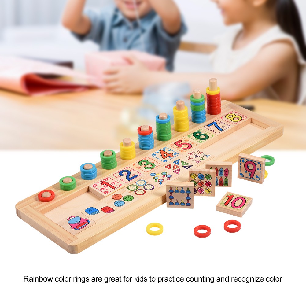 T- Funny Wooden Number Counting Early Learning Educational Toy Kids