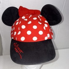 Walt Disney World Parks MINNIE MOUSE Ears Red Polka Dot Toddler Baseball Cap Hat
