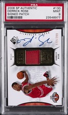 2008 SP AUTHENTIC SIGNED PATCH #130 DERRICK ROSE ROOKIE RC #/299 PSA 9