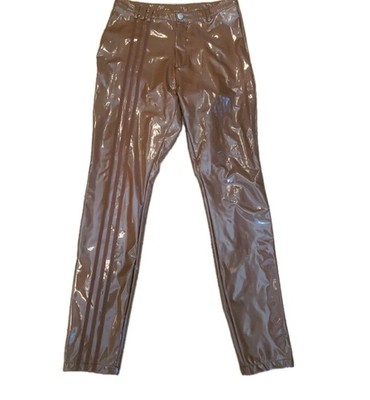 Adidas x Ivy Park Icy Park Wild Brown Latex Pants M Beyonce Stretchy 29 Inseam