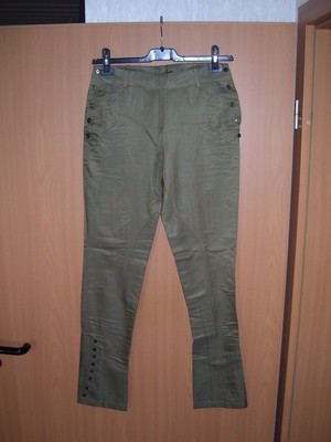 Ralph Lauren Connor Pant Reithose Hose mit Seide oliv Size 2 Grösse 34 36 neu