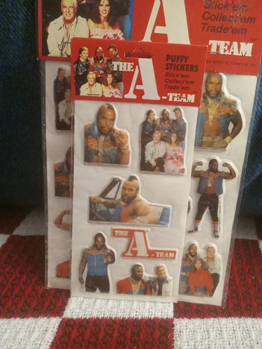 vintage KNIGHT RIDER & THE A-TEAM PUFFY STICKERS new/sealed - Picture 4 of 6
