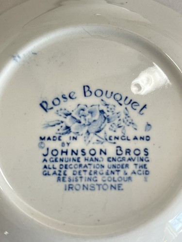 Rose Bouquet Blue Johnson Bros Fruit Bowls Set Of 4 - Picture 6 of 11