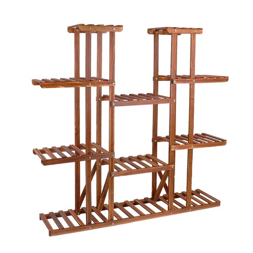 X-Large 11-Tiered Wood Plant Stand Plants Pots Shelf Rack Organizer Living Room - Picture 9 of 12