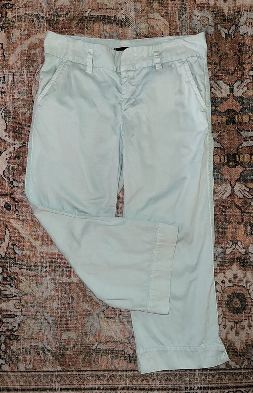 Vintage 90’s Y2K EXPRESS Editor PANT Capri Wide Leg Blue Low Rise Size 8 RARE