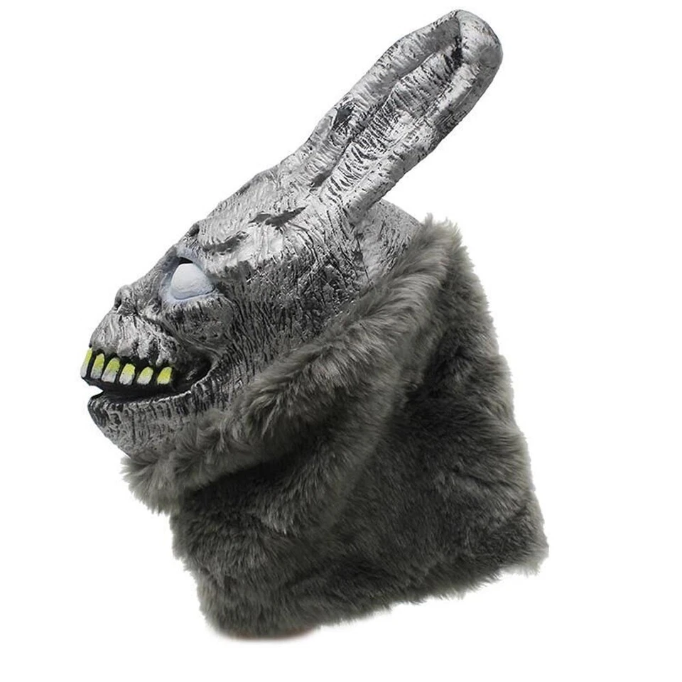 Donnie Darko FRANK Hasen Maske der Hase Latex Kapuze mit Fell Halloween Helm - Bild 2 von 4