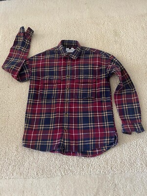 Topman Herren Hemd Flanell Hemd Größe S(91 -96 CM).Bordeaux/Blau/Honig Karierte