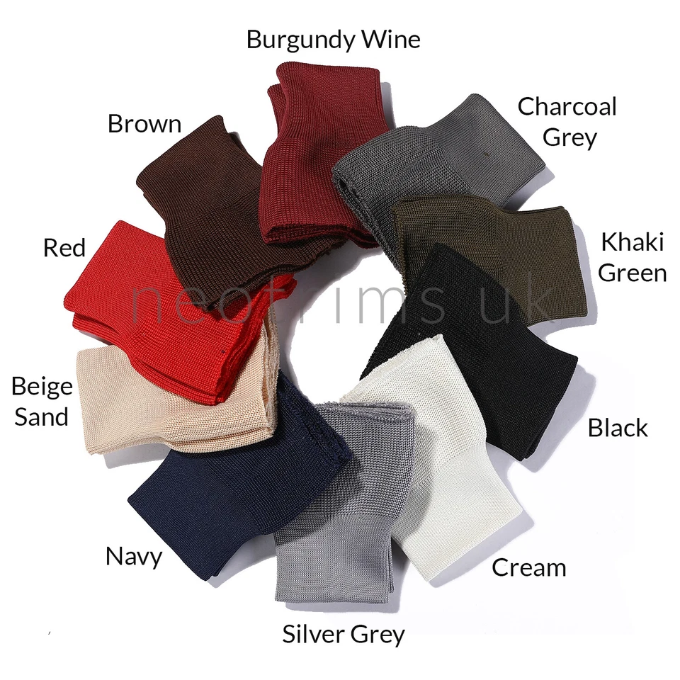 Rib Knit Cuff Fabric 1 Pair Ribbing Replacement Cuffing Seamless Jacket Bombers - Image 2 of 3