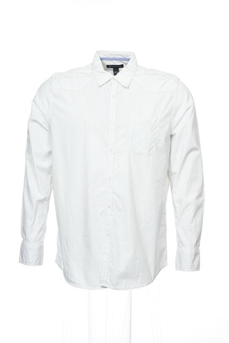 NWT INC International Concepts White Pinstripe Button Down Shirt Sport L