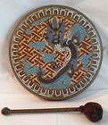 Antique Dragon Gong and Striker, Cloisonné Enamel on Bronze Plate — photo 1