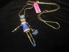 BETSEY JOHNSON IVY LEAGUE SKELETON GIRL WITH PURSE LONG  NECKLACE