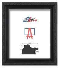 US Art Frames 1.37" Dark Rustic Victorian Ornate Solid Wood Picture Frame S-A