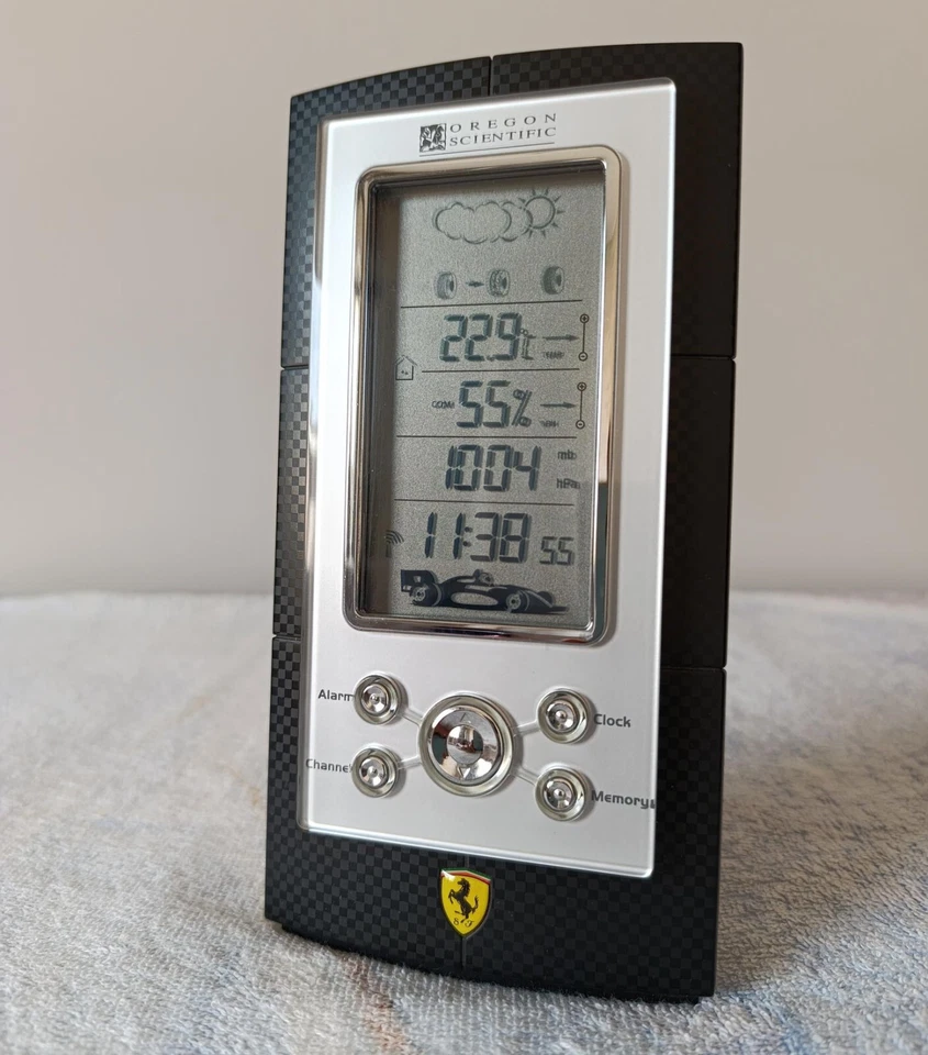 OREGON SCIENTIFIC FAW101-K "FERRARI MONZA" Stazione Meteo con Orologio e Sveglia - Immagine 3 di 4