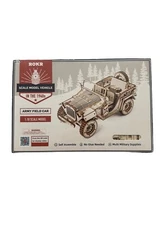 ROKR 1:18 3D Wooden Puzzle Army Jeep Car Mechanical Kits Teens Kids Xmas Gift