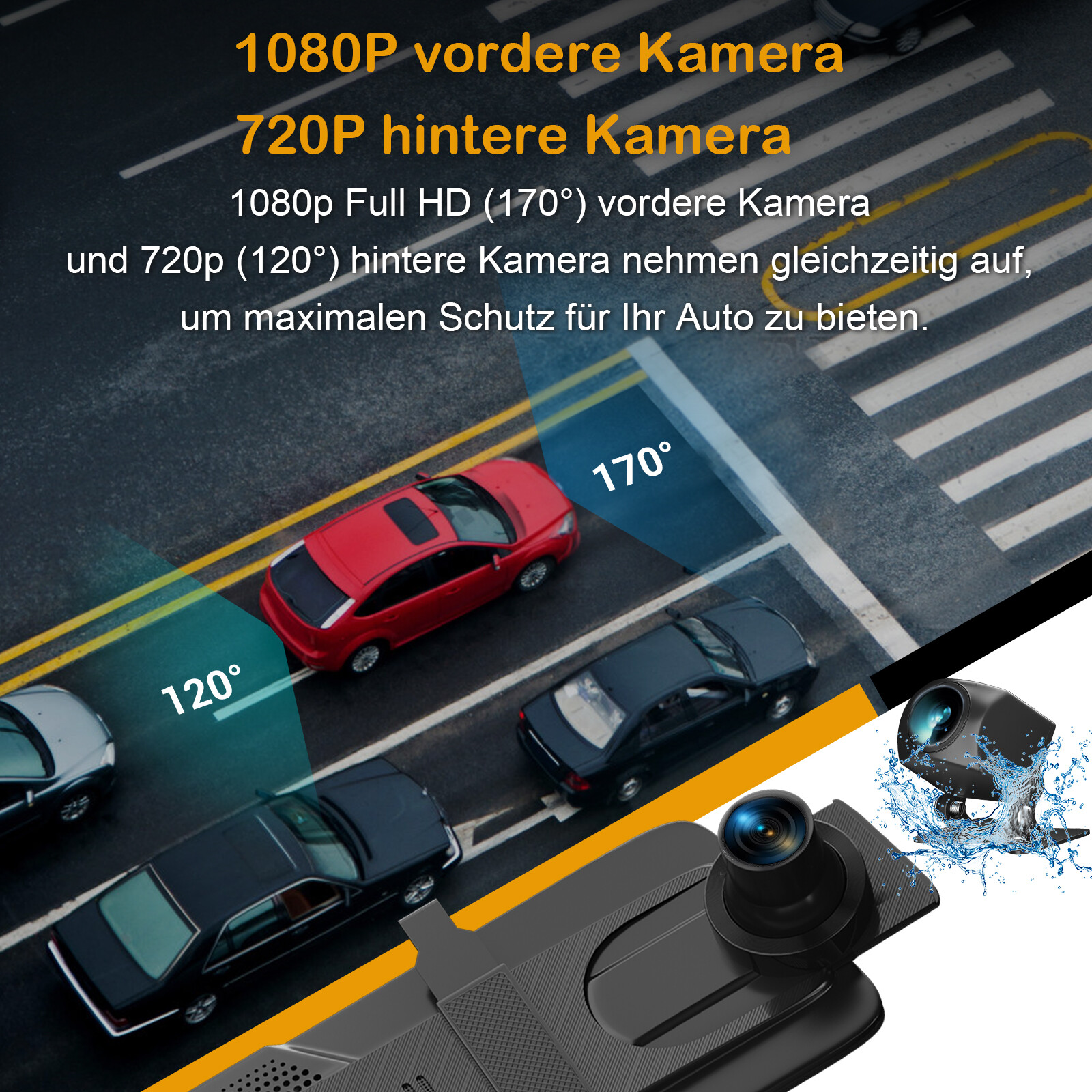 NHOPEEW Spiegel Dashcam 4 Zoll - Front & Rückkamera 1080P Mit Parküberwachung & Nachtsicht