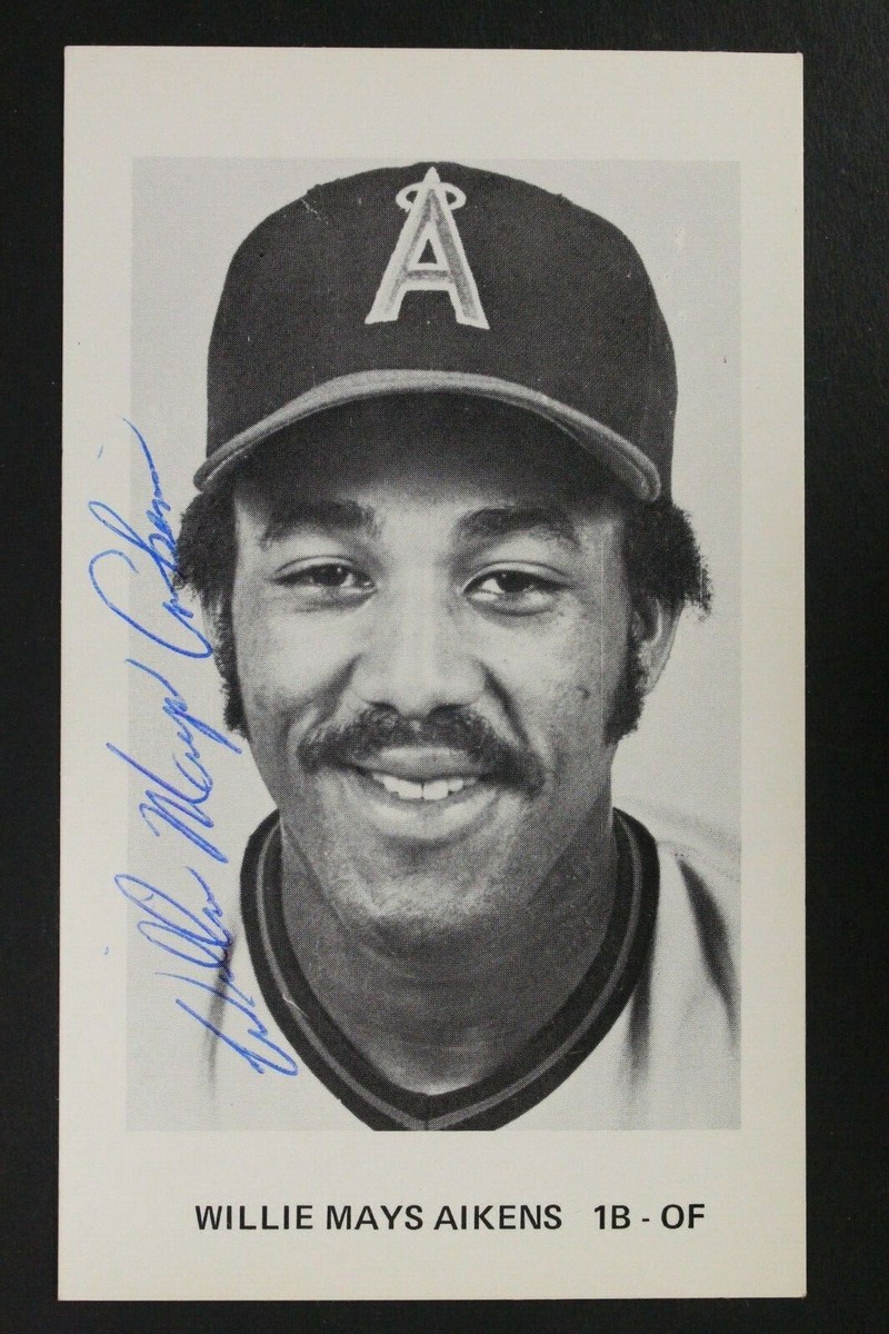 WILLIE MAYS❗️直筆サイン❗️ Willie Mays Aikens California Angels Autographed 3x5 Signed