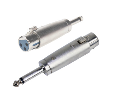 Professional Metal Adapter 3P XLR Female to 1/4'' (6.3mm) Mono Male