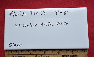 1 pc. Streamline Arctic White 3'' X 6'' Glossy Ceramic Tile by Florida Tile Co.