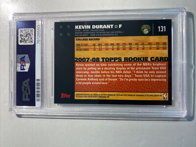 その他 2007-08 Topps Chrome Kevin Durant RC 2007-08 Topps Kevin Durant Rookie #112 PSA 10 RC Black