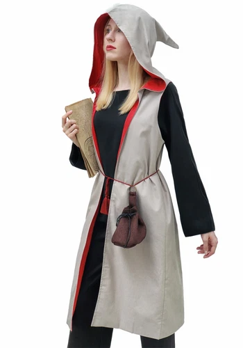 FYPTOU Grey Cosplay Costume Robe with Pointy Hat