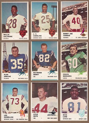 1961 Fleer Football * You Pick * Conditions Listed