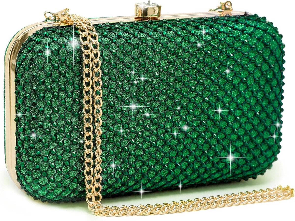 Dasein Womens Rhinestone Clutch Purse Sparkling Evening Bag with