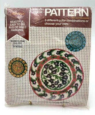 Malina Latch Hook Canvas Pattern 34'' Round Floral #602