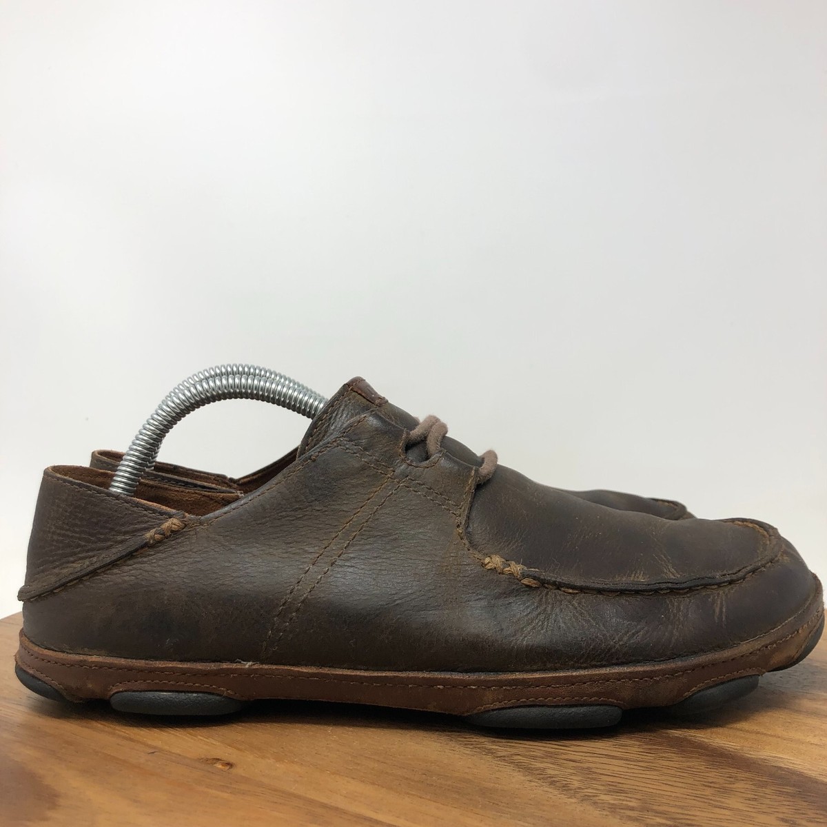 Olukai Ohana Lace Up Nubuck Mens Size 9 Brown Leather Casual  display picture 2
