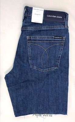 Calvin Klein Men's Straight Fit Garret Cloud Denim Jean Shorts NWT 30, 34, 36,38