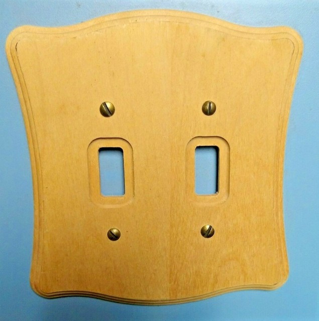 Traditional Unfinished Wooden Double Toggle Light Switch Cover eBay