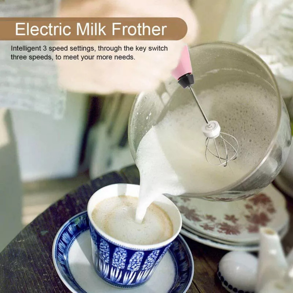 2 in 1 Electric Milk Frother Drink Foamer Whisk Mixer Stirrer Coffee Egg Beater