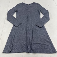 Gap Navy Blue Marl Long Sleeve Ribbed Swing Dress Women’s Size Small