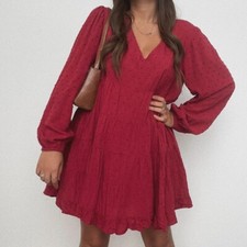 Urban Outfitters berry cotton rayon mini dress large