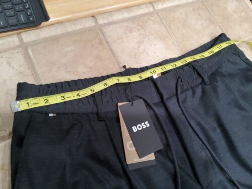 Hugo Boss Drawstring Grey Trousers in Virgin Wool Serge Men US40R Dress Pants - Picture 3 of 23