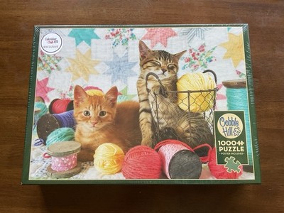 Cobble Hill 1000 Pc Puzzle Balls Of Fluff Cats Kittens Yarn New!