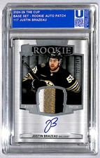 Justin Brazeau 2024-25 UD The Cup Rookie Auto Patch /249 #117 Boston Bruins